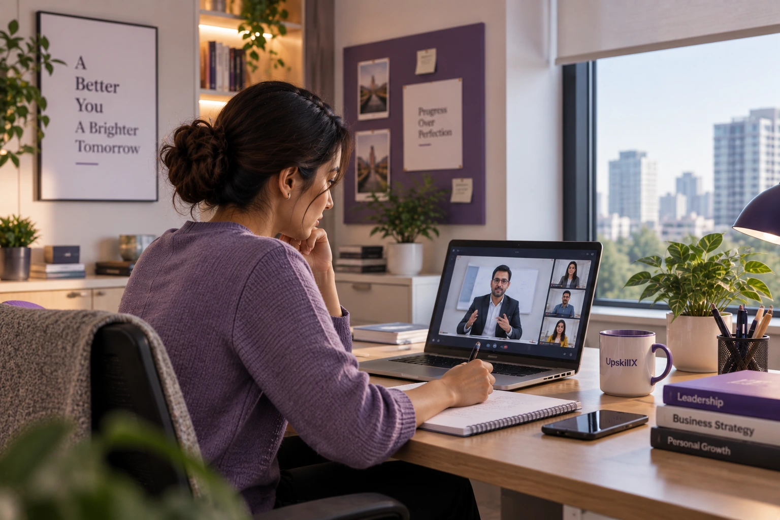 Professional studying for a One-Year MBA Online while managing a career